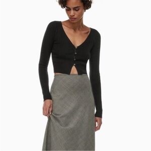 Aritzia Wilfred Santorini cardigan chocolate brown